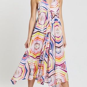 KATE SPADE Geobrella Halter Maxi Dress Cover-Up L